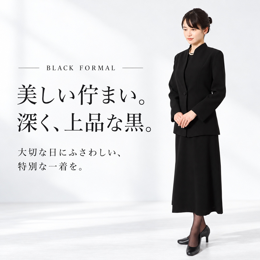 ブラックフォーマル ロングスカート2点セット