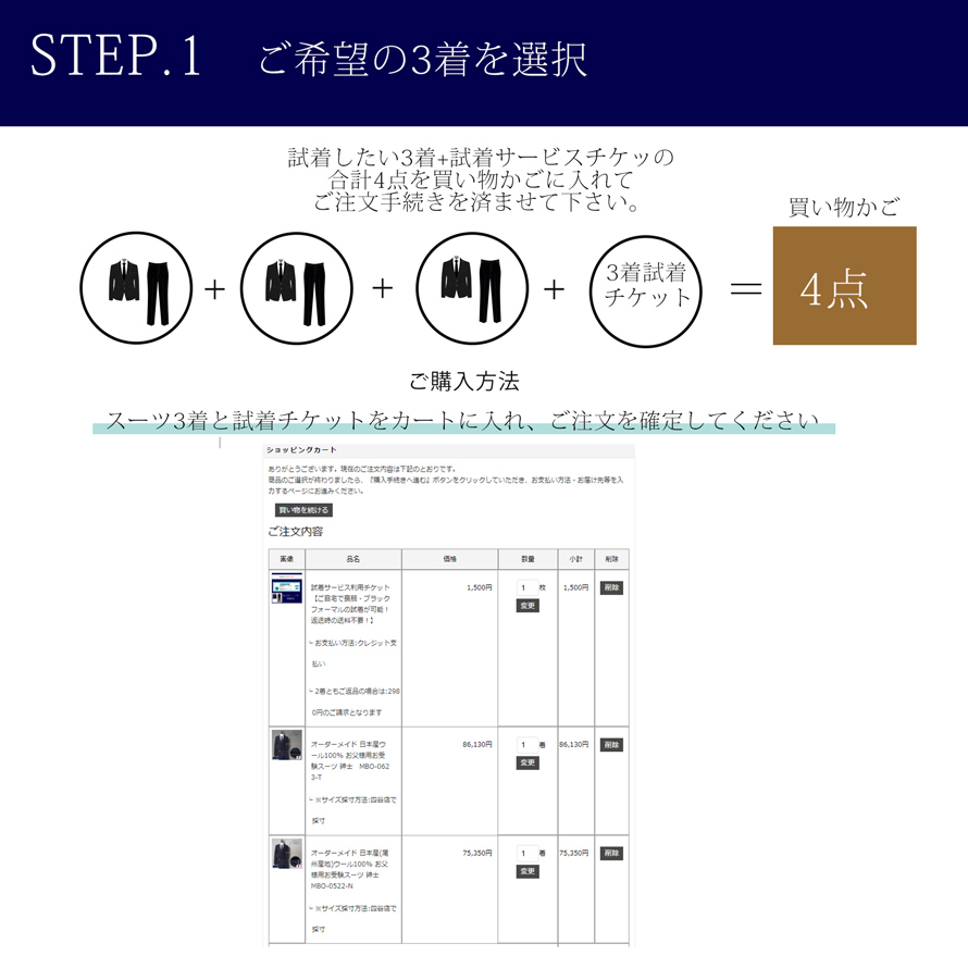 紳士服試着サービス
